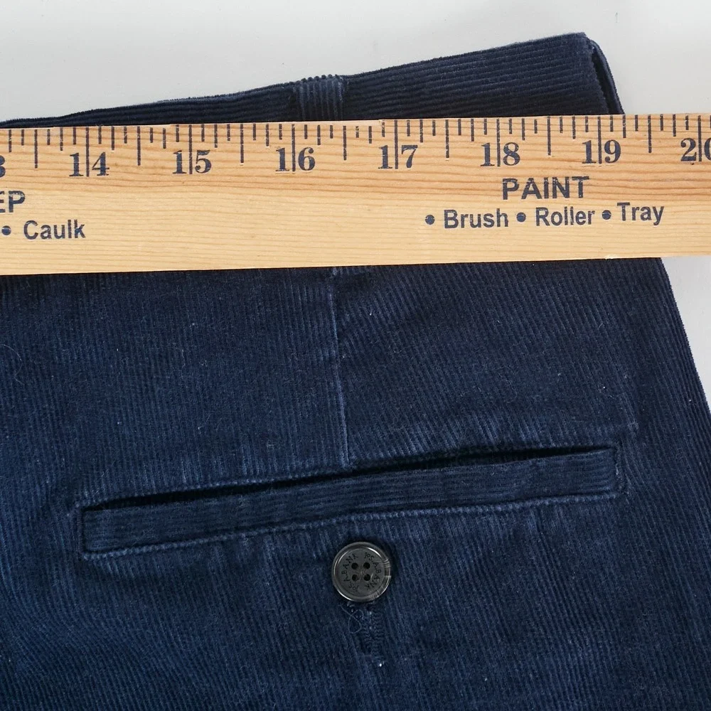 Jos A Bank Executive Collection‎ Navy Corduroy Pleated Cuffed Pants Mens 38x30